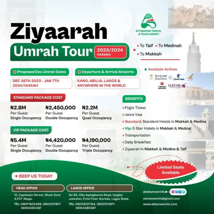 Umrah tours 2023-2024