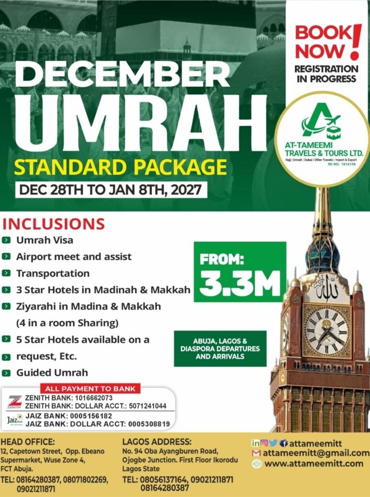 December Umrah 2026- Attameemitt